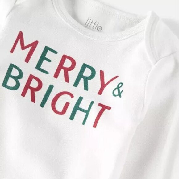🎄🎄Carter's Merry & Bright Bodysuit and Pants Set Christmas NWT - Picture 2 of 7